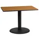 Flash Furniture XU-NATTB-2442-TR24-GG 42"W Rectangular Dining Table, Natural Laminate, Black PVC Edge, 24" Round Base 1 image