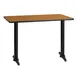 Flash Furniture XU-NATTB-3042-T0522-GG 42"W x 30"D Rectangular Dining Table, MDF Top, Natural Finish, Black PVC Edge 1 image