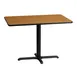 Flash Furniture XU-NATTB-3042-T2230-GG 42" Rectangular Pedestal Dining Table, Natural Laminate, Black PVC Edge, 30" Column Height 1 image
