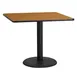 Flash Furniture XU-NATTB-3636-TR24-GG 36x36 Square Pedestal Dining Table, Natural Laminate, Black PVC Edge, 24 Dia. Base 1 image