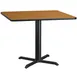 Flash Furniture XU-NATTB-4242-T3333-GG 42x42 Square Pedestal Dining Table, 31-1/8H, Natural Laminate, Black PVC Edge, 33x33 X-Base 1 image