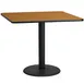 Flash Furniture XU-NATTB-4242-TR24-GG 42" Square Pedestal Dining Table, Natural Laminate, Black PVC Edge, 24" Round Base 1 image
