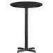 Flash Furniture XU-RD-24-BLKTB-T2222B-GG 24" Round Black Laminate Bar Height Table, 43-1/8"H, MDF Top, PVC Edge, Cast Iron Base 1 image