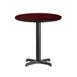 Flash Furniture XU-RD-24-MAHTB-T2222-GG 24" Round Mahogany Laminate Dining Table, Pedestal Base, Black PVC Edge 1 image