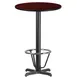 Flash Furniture XU-RD-24-MAHTB-T2222B-3CFR-GG 24" Round Mahogany Bar Height Table, MDF Top, Black PVC Edge, 43-1/8"H 1 image