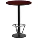 Flash Furniture XU-RD-24-MAHTB-TR18B-3CFR-GG 24" Round Mahogany Bar Height Table, MDF Top, Black PVC Edge, 43"H 1 image