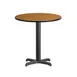 Flash Furniture XU-RD-24-NATTB-T2222-GG 24" Round Pedestal Dining Table, MDF Top, Natural Finish, Black PVC Edge 1 image