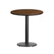 Flash Furniture XU-RD-24-WALTB-TR18-GG 24" Round Pedestal Dining Table, Walnut Laminate, Black PVC Edge, 30" Column 1 image