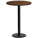 Flash Furniture XU-RD-24-WALTB-TR18B-GG 24" Round Walnut Laminate Bar Height Table, 43-1/8"H, MDF Top, Black PVC Edge, Cast Iron Base 1 image