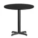 Flash Furniture XU-RD-30-BLKTB-T2222-GG 30" Round Black Laminate Dining Height Table, Pedestal Base, MDF Top 1 image