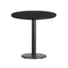 Flash Furniture XU-RD-30-BLKTB-TR18-GG 30" Round Black Laminate Dining Table, Pedestal Base, MDF Top, 18" Dia. Cast Iron Column 1 image