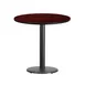 Flash Furniture XU-RD-30-MAHTB-TR18-GG Round Pedestal Dining Table, 30" Dia., Mahogany Laminate, Black PVC Edge, 18" Base 1 image
