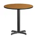 Flash Furniture XU-RD-30-NATTB-T2222-GG 30" Round Pedestal Dining Table, Natural Laminate Top, Black PVC Edge, 31-1/8"H 1 image