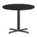Flash Furniture XU-RD-36-BLKTB-T3030-GG 36" Round Black Laminate Dining Table, Pedestal Base, 30" Column Height 1 image