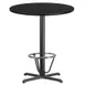 Flash Furniture XU-RD-36-BLKTB-T3030B-3CFR-GG 36 Round Black Laminate Bar Height Table, 43 Height, PVC Edge, 3 Cast Iron Base 1 image