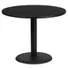 Flash Furniture XU-RD-36-BLKTB-TR24-GG 36" Round Black Laminate Dining Table, Pedestal Base, MDF Top, 31-1/8"H 1 image