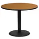 Flash Furniture XU-RD-36-NATTB-TR24-GG 36" Round Pedestal Dining Table, Natural Laminate, Black PVC Edge, 30" Column Height 1 image