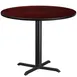 Flash Furniture XU-RD-42-MAHTB-T3333-GG Round Pedestal Dining Table, 42" Dia., Mahogany Finish, MDF Top, Black PVC Edge 1 image
