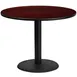 Flash Furniture XU-RD-42-MAHTB-TR24-GG 42" Round Mahogany Laminate Dining Table, Pedestal Base, MDF Top, Black PVC Edge 1 image
