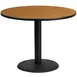 Flash Furniture XU-RD-42-NATTB-TR24-GG 42" Round Dining Height Table, Natural Laminate, Black PVC Edge, 30" Column 1 image