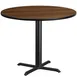Flash Furniture XU-RD-42-WALTB-T3333-GG 42" Round Walnut Laminate Dining Table, 31.1"H, Pedestal Base, Black PVC Edge 1 image