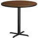 Flash Furniture XU-RD-42-WALTB-T3333B-GG 42" Round Walnut Bar Height Table, Pedestal Base, PVC Edge, Commercial Grade 1 image