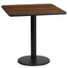 Flash Furniture XU-WALTB-2424-TR18-GG 24x24 Walnut Laminate Square Dining Table, 31-1/8H, MDF Top, Black PVC Edge, 18 Dia. Cast Iron Base 1 image