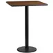Flash Furniture XU-WALTB-2424-TR18B-GG 24" Square Walnut Laminate Bar Height Table, 43-1/8"H, MDF Top, Black PVC Edge, 18" Round Cast Iron Base 1 image