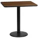 Flash Furniture XU-WALTB-2430-TR18-GG 30x24 Walnut Laminate Rectangular Dining Table, Pedestal Base, Black PVC Edge 1 image
