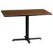 Flash Furniture XU-WALTB-2442-T2230-GG 42"W Rectangular Walnut Laminate Dining Table, 24"D, Pedestal Base, Black PVC Edge 1 image