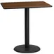Flash Furniture XU-WALTB-2442-TR24B-GG 42"W Walnut Bar Height Table, MDF Top, Round Base 1 image