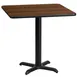 Flash Furniture XU-WALTB-3030-T2222-GG 30x30 Walnut Laminate Square Dining Table, 31-1/8H, MDF Top, Black PVC Edge, Four Point Pedestal Base 1 image