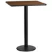Flash Furniture XU-WALTB-3030-TR18B-GG 30x30 Walnut Laminate Bar Height Table, Square Top, PVC Edge, 18 Dia. Cast Iron Base 1 image