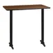 Flash Furniture XU-WALTB-3042-T0522B-GG 42"W Walnut Rectangular Bar Height Table, MDF Top, Black PVC Edge, Cast Iron Base 1 image
