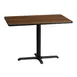 Flash Furniture XU-WALTB-3042-T2230-GG 42"W Rectangular Dining Table, Walnut Laminate, Black PVC Edge, Pedestal Base 1 image