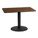 Flash Furniture XU-WALTB-3042-TR24-GG 42"W Rectangular Dining Table, Walnut Laminate, Black PVC Edge, 24" Round Base 1 image