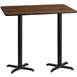 Flash Furniture XU-WALTB-3060-T2222B-GG 60"W Walnut Rectangular Bar Height Table, MDF Top, Black PVC Edge, 30"D x 43-1/8"H 1 image