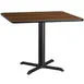 Flash Furniture XU-WALTB-4242-T3333-GG 42" Square Walnut Laminate Dining Table, 31-1/8"H, MDF Top, Black PVC Edge, Four Point Pedestal Base 1 image