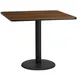 Flash Furniture XU-WALTB-4242-TR24-GG 42x42 Square Walnut Laminate Dining Table, Pedestal Base, Black PVC Edge, Commercial Grade 1 image