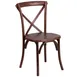 Flash Furniture XU-X-MAH-GG Hercules Series Stackable Chair, 400 lb. Capacity, Ash Wood, Mahogany Finish, Criss Cross Back 1 image