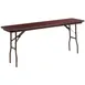 Flash Furniture YT-1872-MEL-WAL-GG Folding Table, 72"W x 18"D x 30"H, Mahogany Melamine Top, Steel Pedestal Legs, Rectangular, Commercial Use 1 image