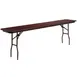 Flash Furniture YT-1896-HIGH-WAL-GG Folding Table, 96"W x 18"D x 30"H, Rectangular, Mahogany Laminate Top, Steel Pedestal Legs, Commercial Use 1 image