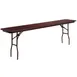 Flash Furniture YT-1896-MEL-WAL-GG Folding Table, 96"W x 18"D x 30"H, Mahogany Melamine Laminate Top, Steel Pedestal Legs, Commercial Use 1 image