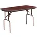 Flash Furniture YT-2448-MEL-WAL-GG Folding Table, 48"W x 24"D x 30"H, Mahogany Melamine Top, Steel Pedestal Legs, Commercial Grade 1 image