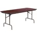 Flash Furniture YT-3072-MEL-WAL-GG Folding Table, 72"W x 30"D x 30"H, Mahogany Melamine Laminate Top, 18 Gauge Steel Pedestal Legs, Commercial Grade 1 image