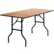 Flash Furniture YT-WTFT30X60-TBL-GG Folding Banquet Table, 60"W x 30"D x 30-1/4"H, 485 lbs, Rectangular Plywood Top, Black PVC Edge, Steel Legs 1 image
