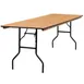 Flash Furniture YT-WTFT30X96-TBL-GG Folding Banquet Table, 96"W x 30"D x 30-1/4"H, 661 lbs, Rectangular, Plywood Top, Clear Coat Finish, Black PVC Edge 1 image