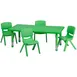 Flash Furniture YU-YCX-0013-2-RECT-TBL-GREEN-R-GG Preschool Activity Table Set, 48"W x 24"D, Green, 220 lb. Capacity, Adjustable Height 1 image