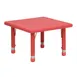 Flash Furniture YU-YCX-002-2-SQR-TBL-RED-GG 24" Square Preschool Activity Table, 220 lb, Red Plastic Top, Adjustable Height 1 image