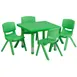 Flash Furniture YU-YCX-0023-2-SQR-TBL-GREEN-E-GG Preschool Activity Table Set, 24x24, Adjustable Height, Green Plastic Top, 220 lb Capacity, 4 Stacking Chairs 1 image